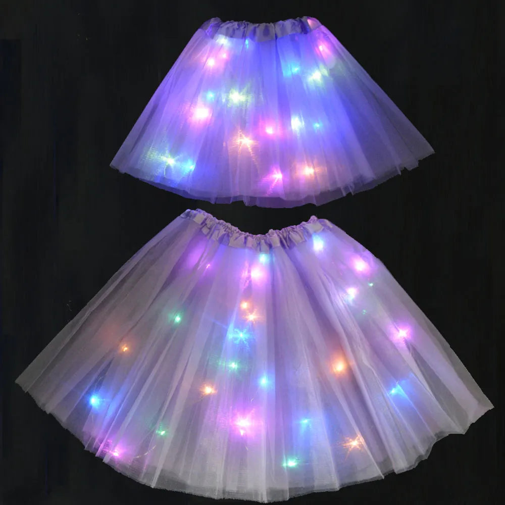 Women Girl LED Skirt Neon Light Up Fairy Tutu Stage Dance Glow Birthday Gift Flower Crown Wedding Halloween Fancy Party Costume Women Girl LED Skirt Neon Light Up Fairy Tutu Stage Dance Glow Birthday Gift Flower Crown Wedding Halloween Fancy Party Costume